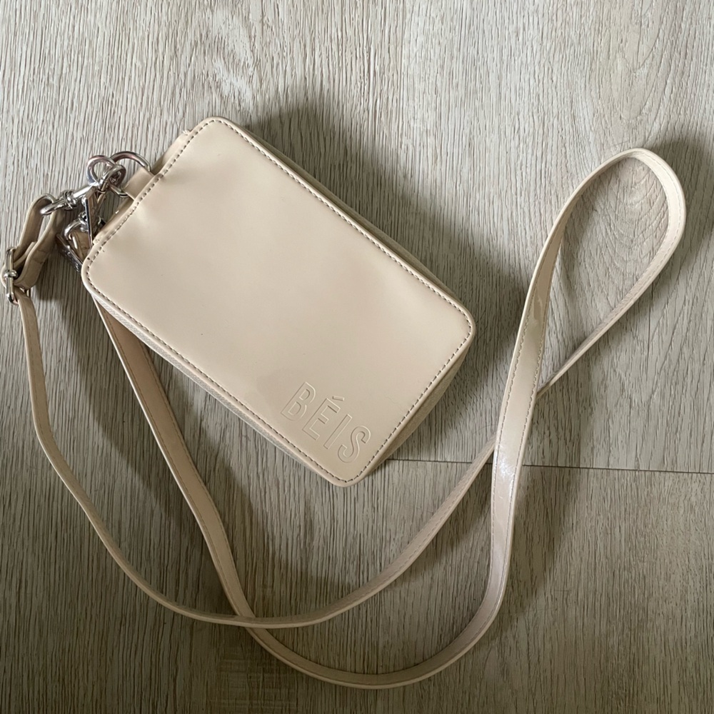 BEIS Cream Crossbody Phone Bag with Strap